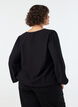 Viskoosipusero V-p&auml;&auml;ntiell&auml; ja pallomaisella siluetilla, Musta, Model image number 2