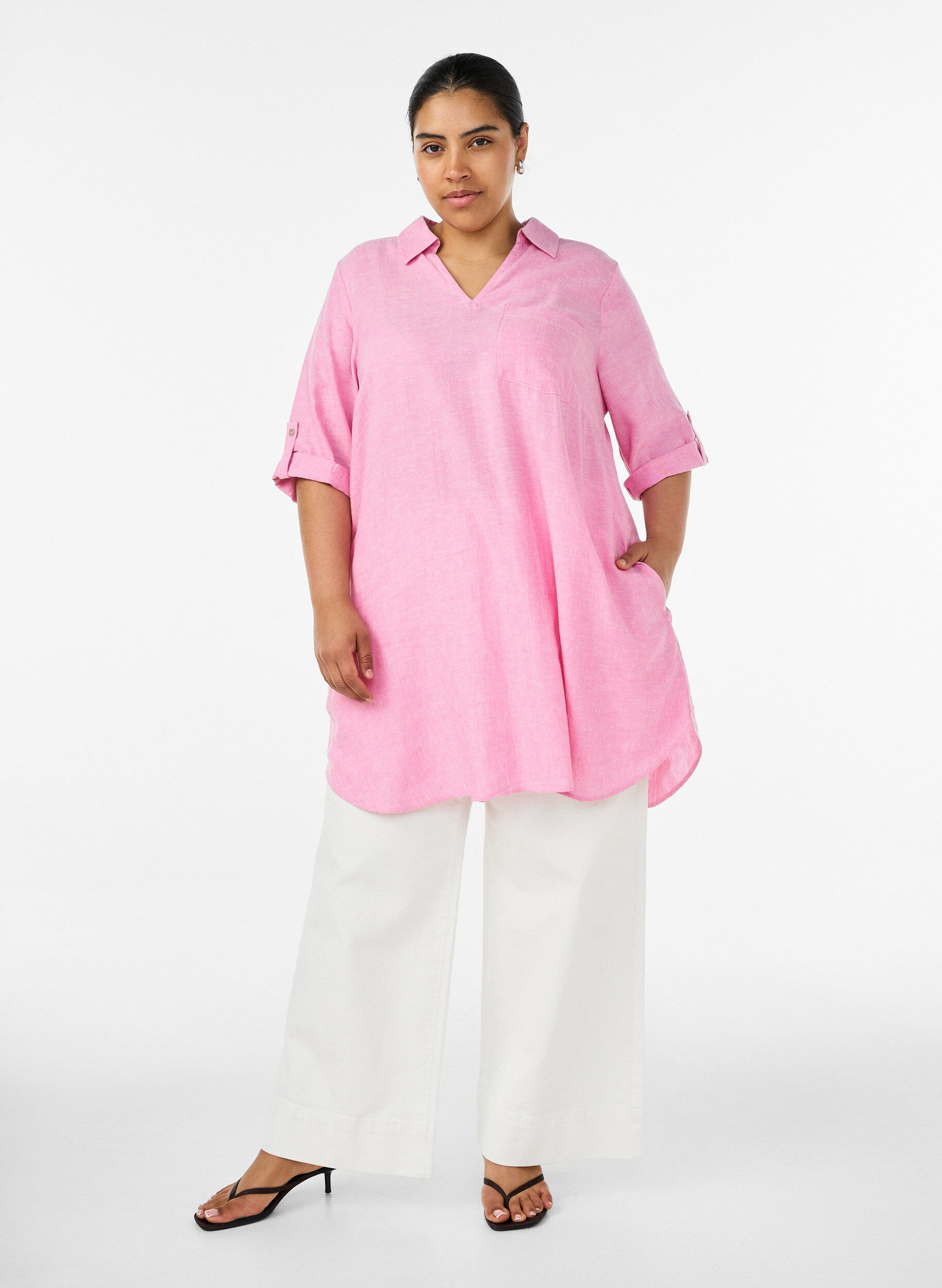 ZizziA-mallinen tunika pellavaa ja viskoosia, 2169, Model image number 1