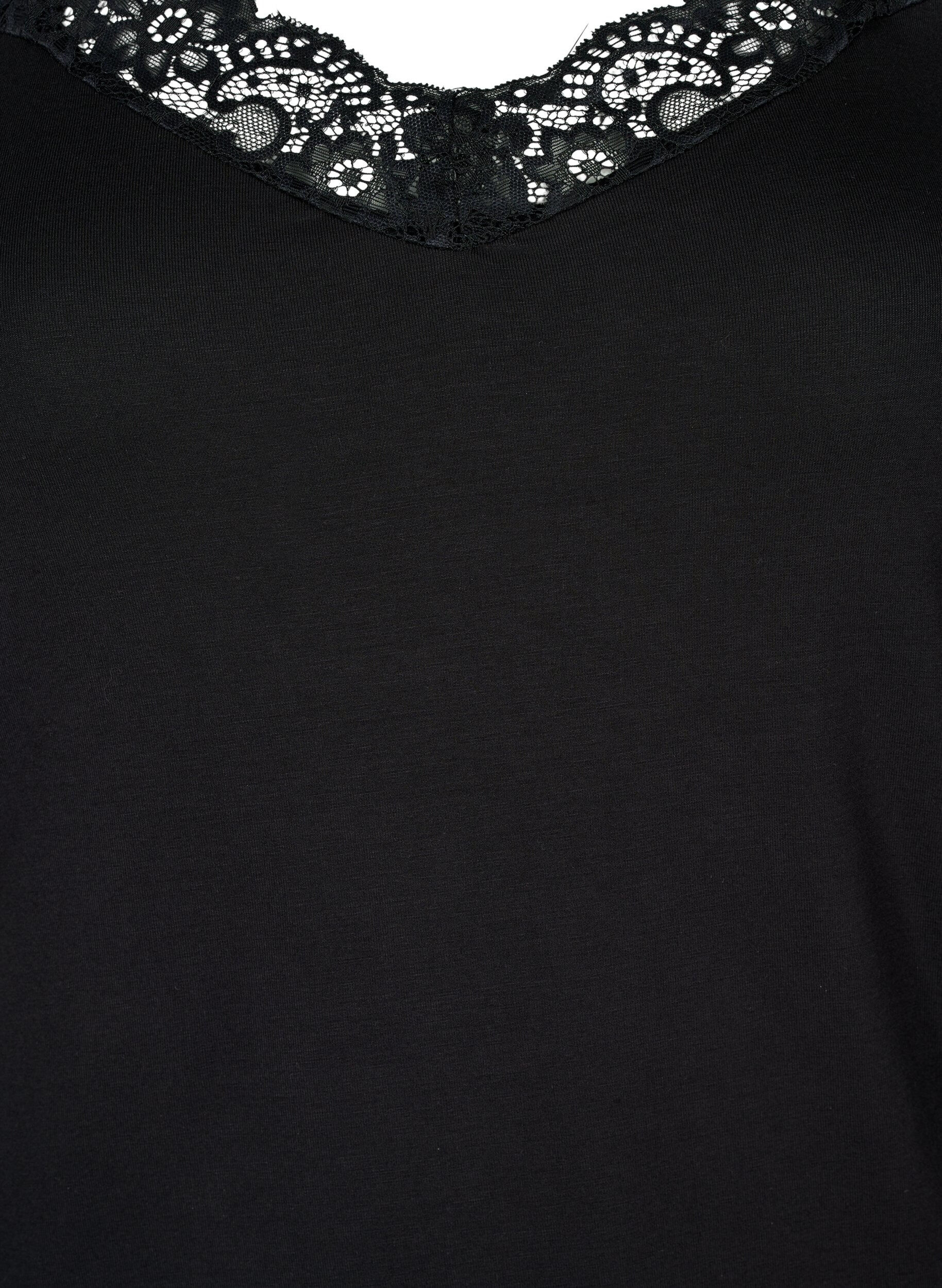 ZizziPitsireunainen viskoositoppi, Musta, Packshot image number 2