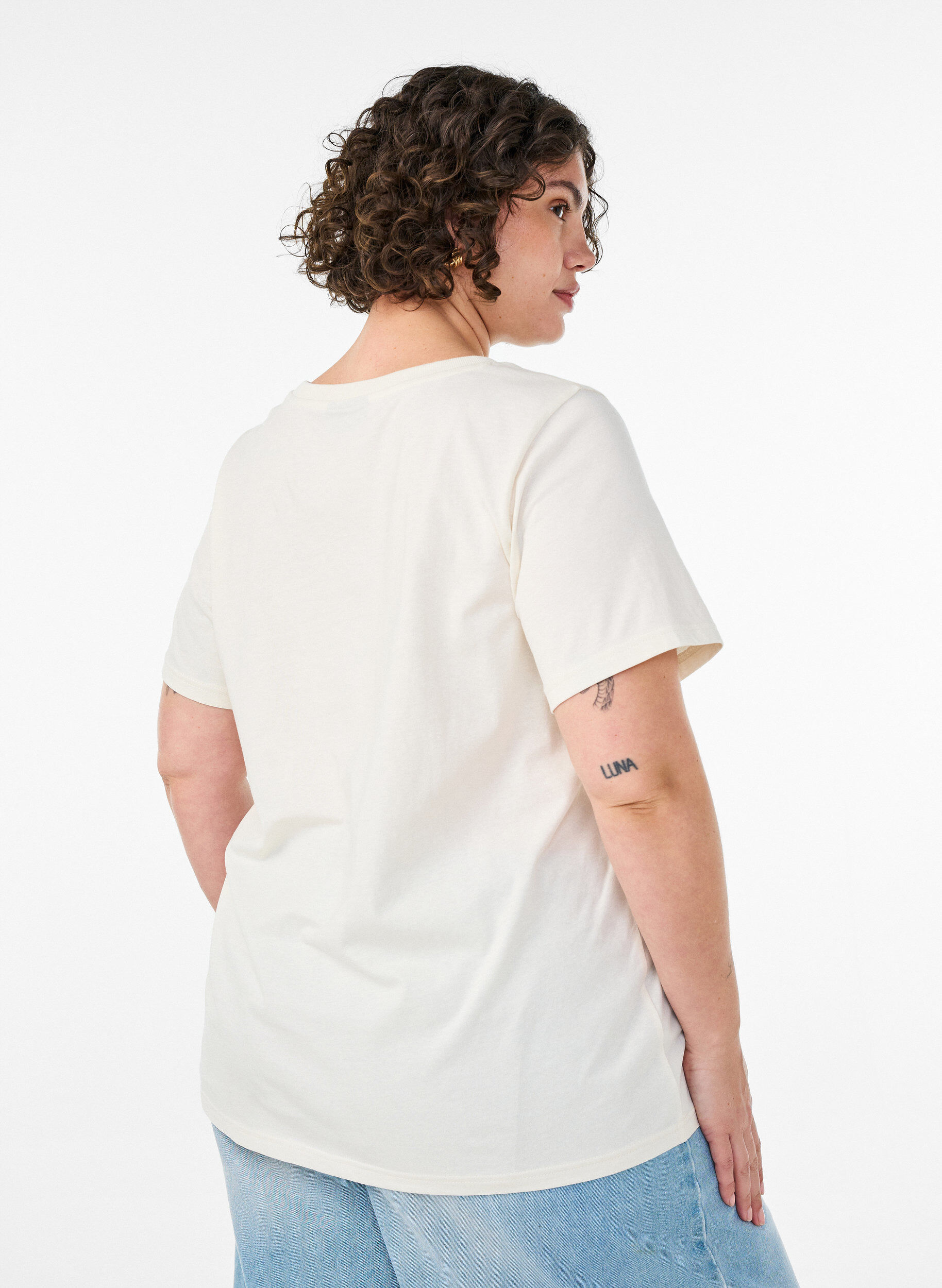 ZizziPuuvillainen T-paita printill&auml;, Vanilja, Model image number 2