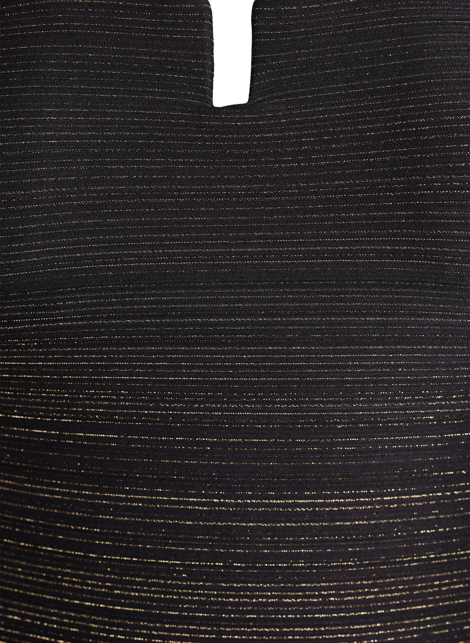 Zizzi Uimapuku teksturoiduilla raidoilla ja etuyksityiskohdalla, Musta, Packshot image number 1