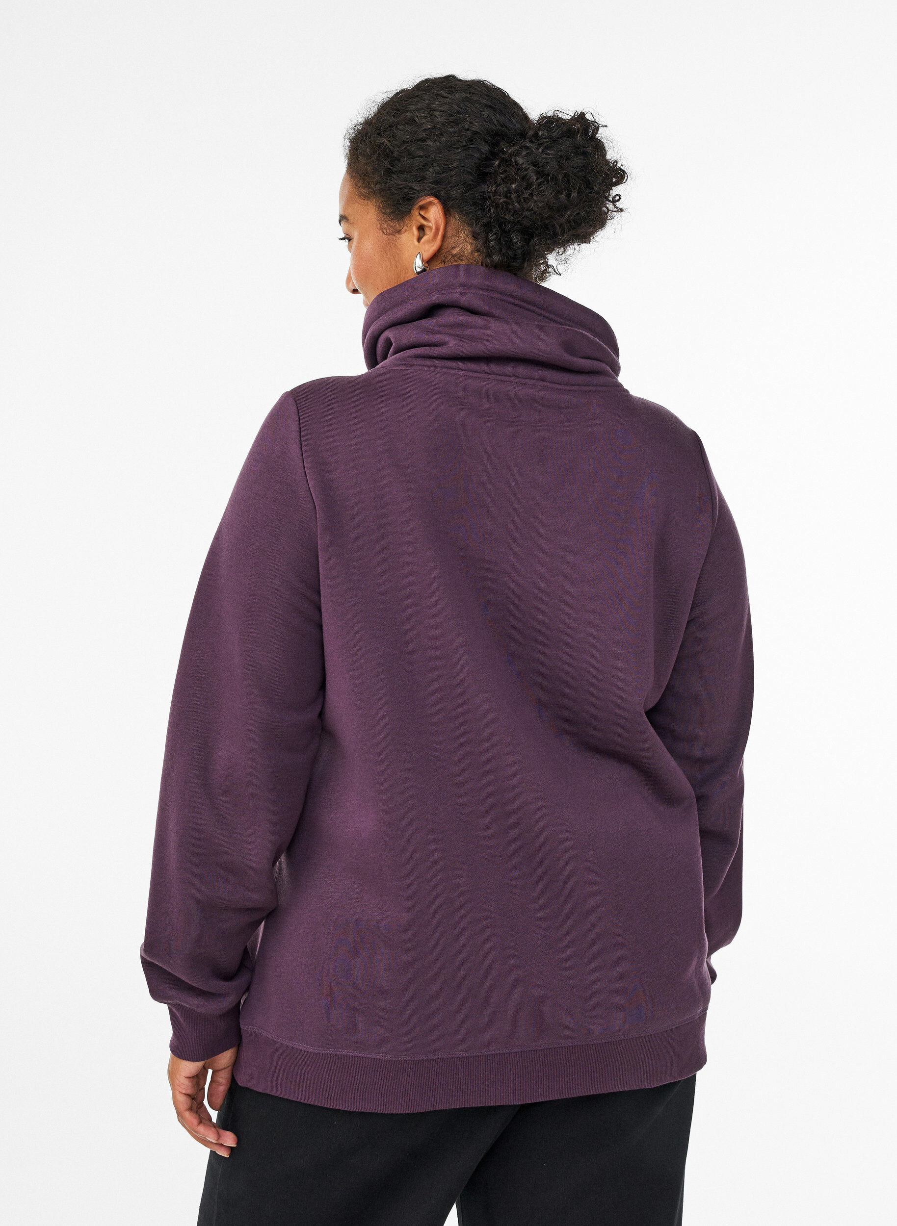 ZizziCollegepaita korkealla kauluksella ja taskuilla, Violetti, Model image number 2