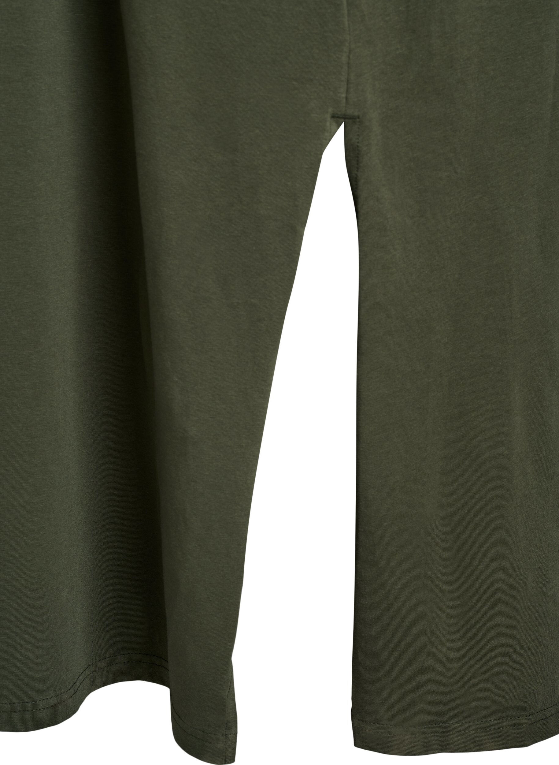 Zizzi Lyhythihainen midimekko puuvillaa, Vihre&auml;, Packshot image number 3