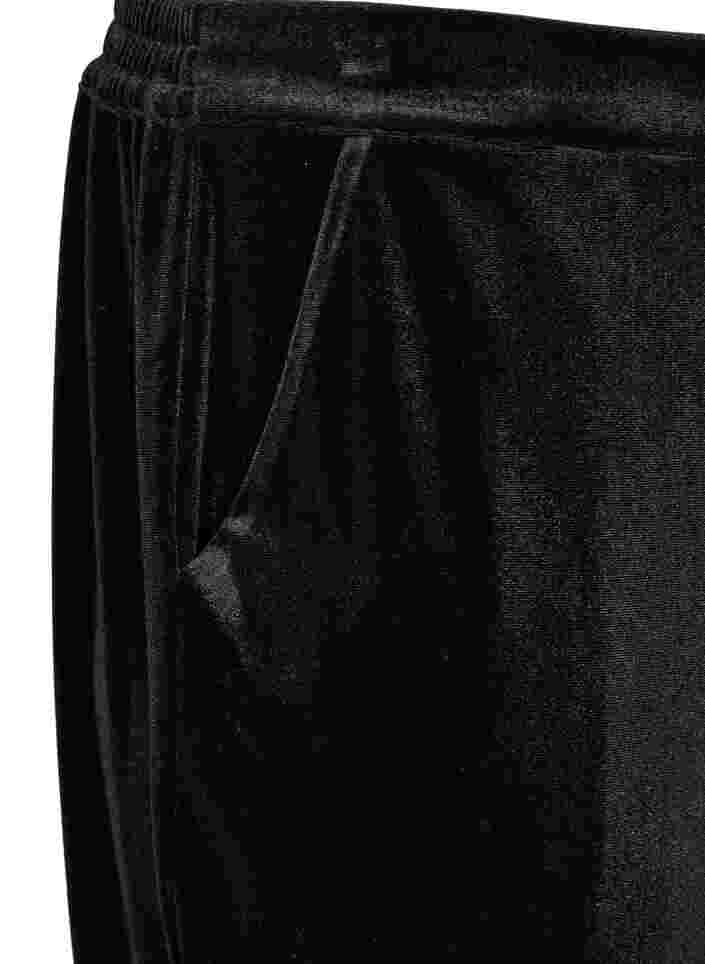 Väljät veluuri-housut, Black, Packshot image number 2