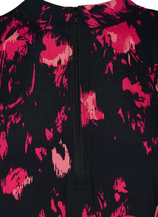 Pitkähihainen viskoositunika vetoketjulla ja kuosilla , Black Pink AOP, Packshot image number 2