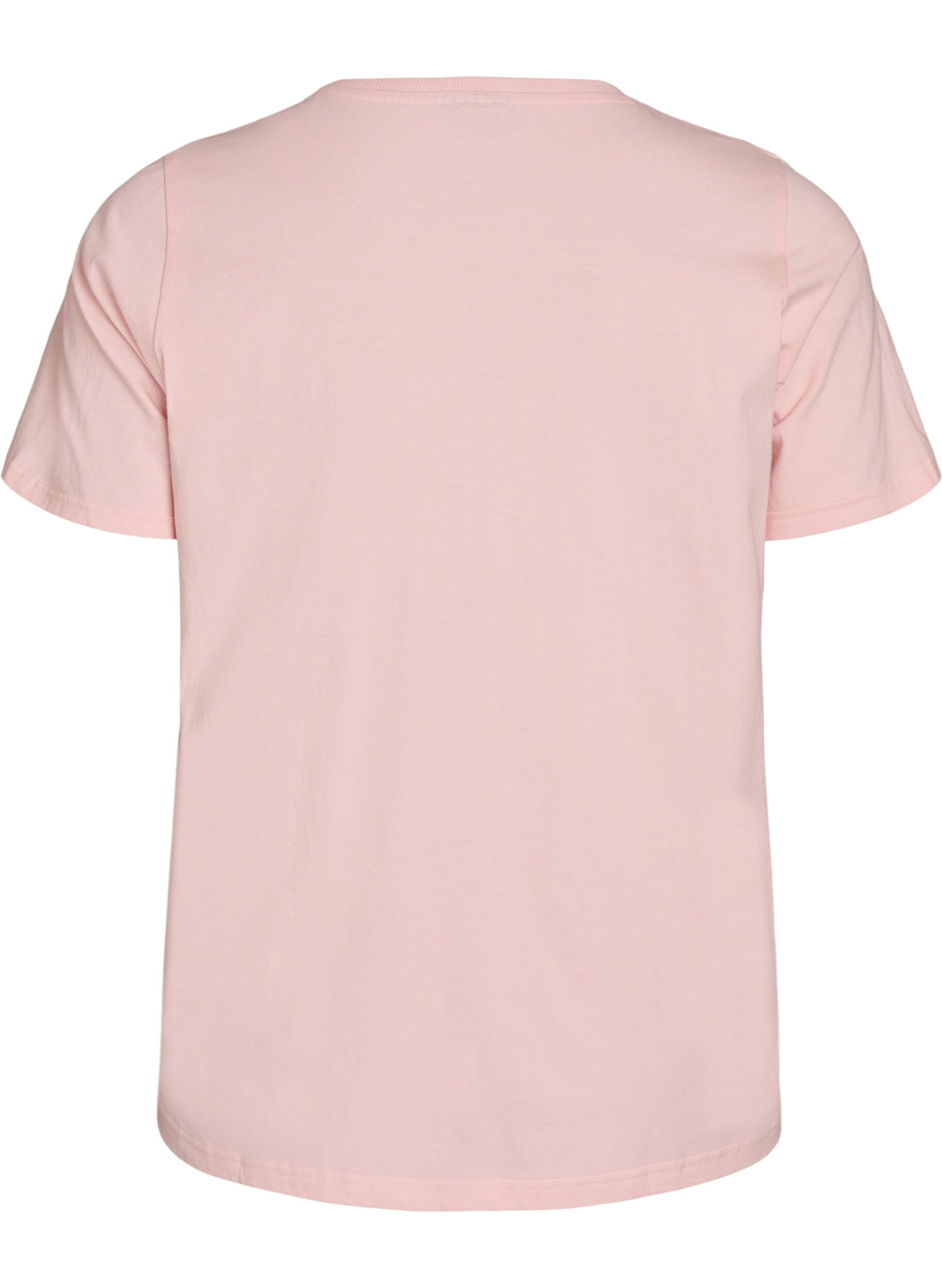 ZizziLuomupuuvillainen T-paita etupainatuksella, Vaaleanpunainen, Packshot image number 1