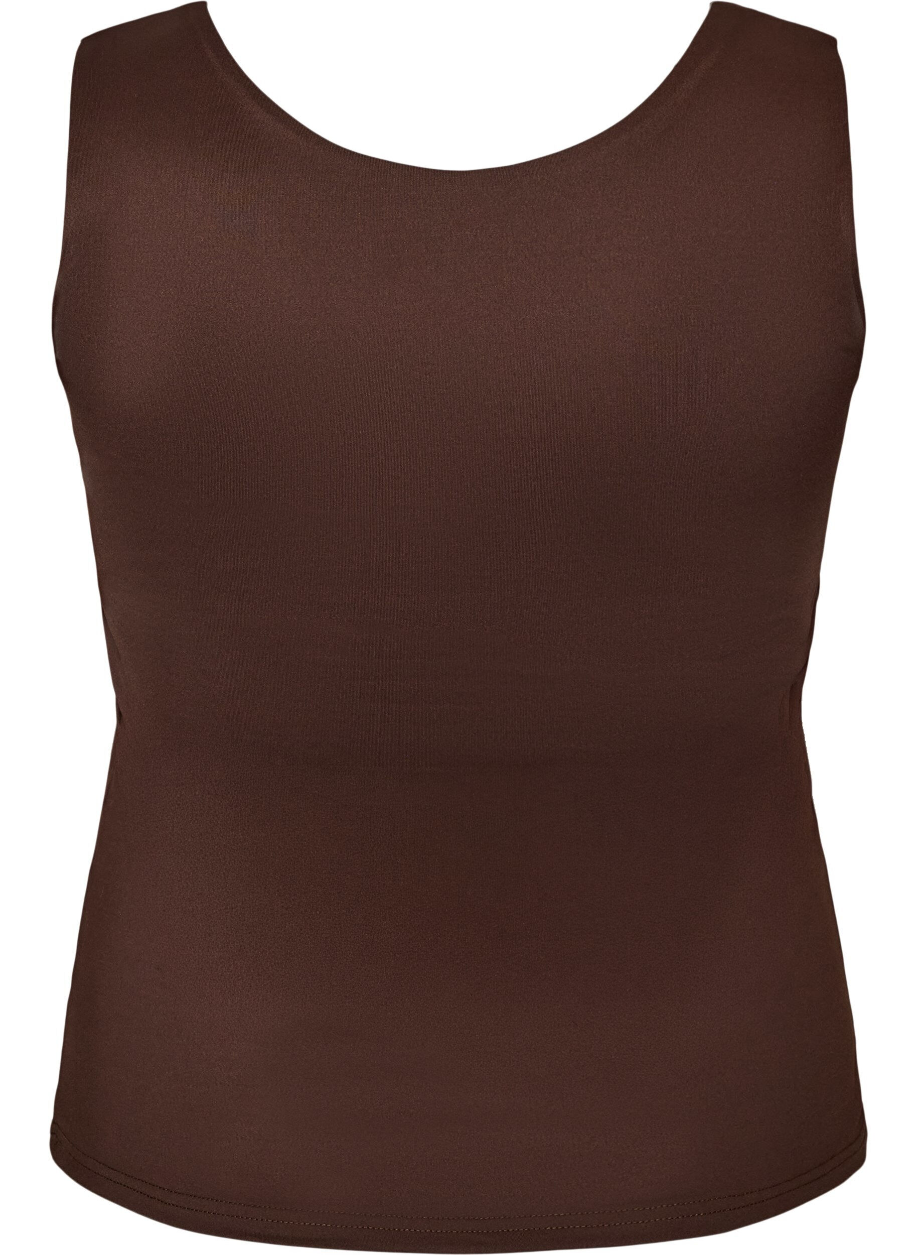 ZizziVartalonmy&ouml;t&auml;inen basic-toppi sile&auml;&auml; kangasta, Ruskea, Packshot image number 1