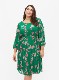 Pliseerattu mekko nauhalla, Jolly Green Flower, Model