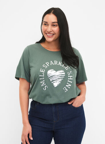 FLASH – kuviollinen t-paita, Balsam Green, Model image number 0