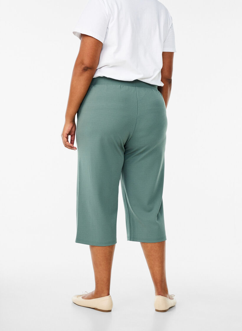 FLASH - Korkeavyötäröiset polvihousut rennolla istuvuudella, Vihreä, Model image number 1