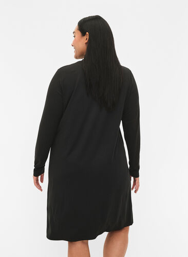 FLASH – Pitkähihainen mekko poolokauluksella, Black, Model image number 1