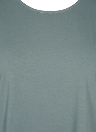 Puuvillainen t-paita raidoilla, Balsam Green Solid, Packshot image number 2