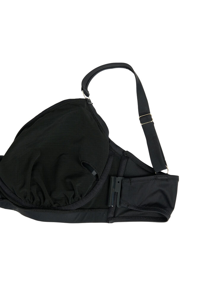 Bikiniliivit, joissa on kaarituet ja laskostus, Musta, Packshot image number 3