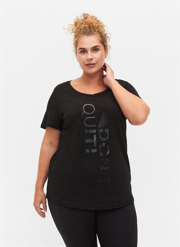 T-paita printillä treeniin , Black Don't Quit , Model image number 0