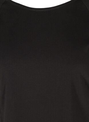 Puuvillainen t-paita 2/4-hihoilla, Black, Packshot image number 2