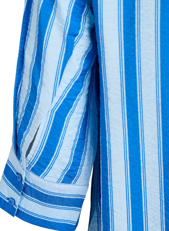 Lyhyt mekko kauluksella ja rintataskulla, Sininen, Packshot image number 3