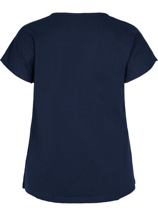 Puuvillainen t-paita raidoilla, Night Sky Solid, Packshot image number 1