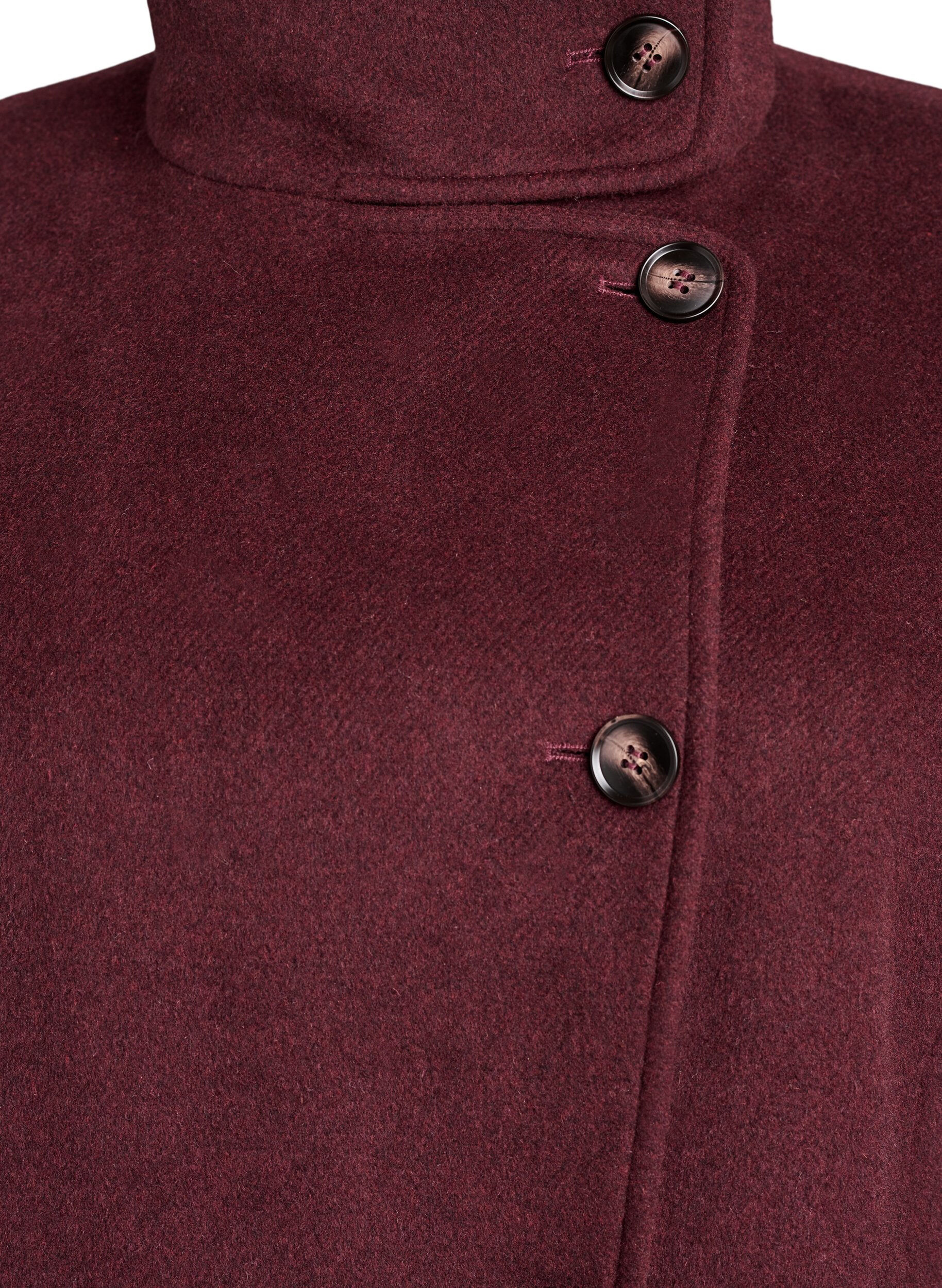 Zizzi Takki villalla ja pystykauluksella, Punainen, Packshot image number 2