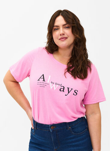 FLASH – kuviollinen t-paita, Begonia Pink Always, Model image number 0