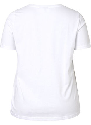 Puuvillainen t-paita pyöreällä pääntiellä ja painatuksella, Bright White FACE, Packshot image number 1