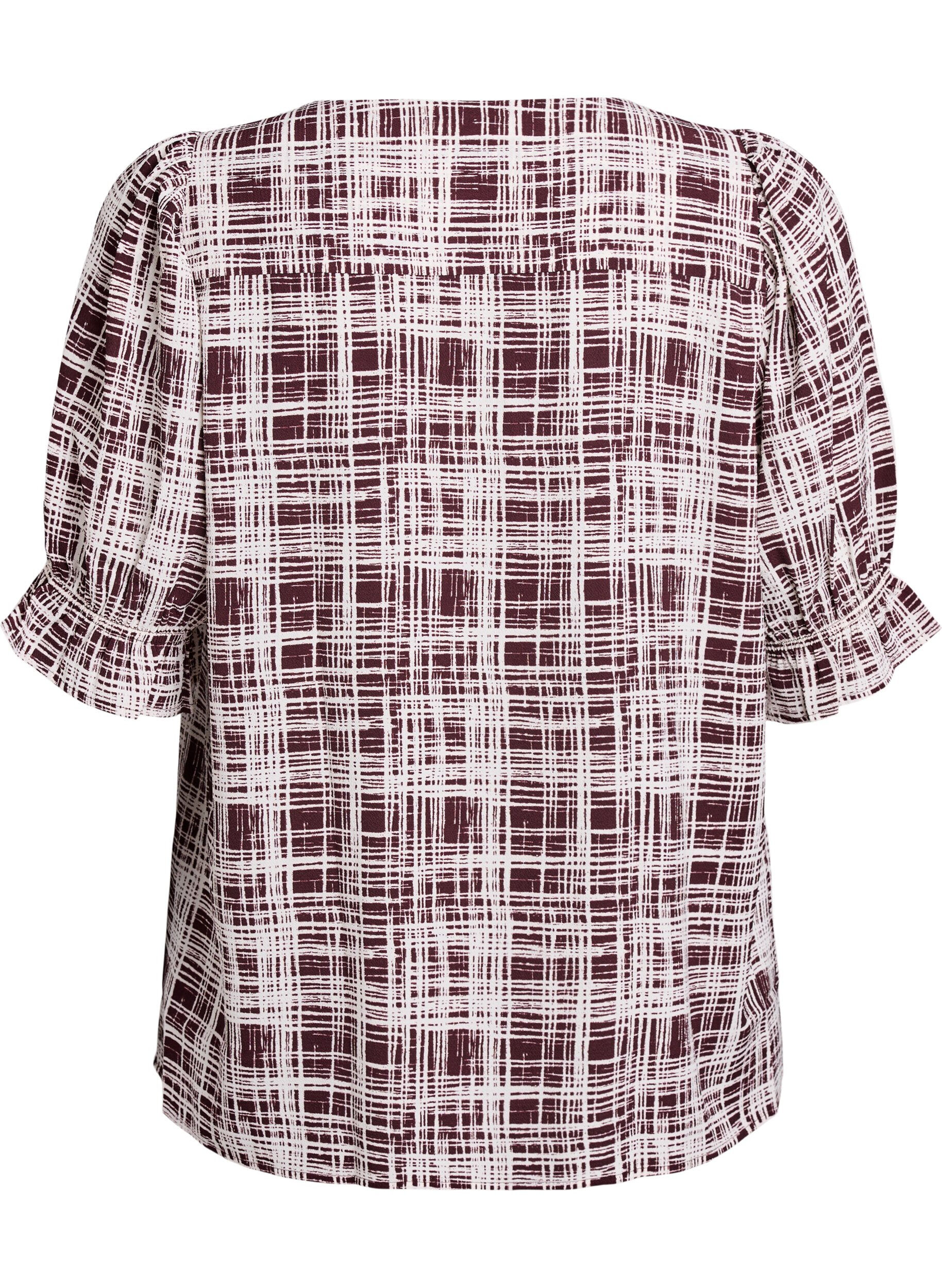 ZizziPuseropaita 1/2-hihoilla, Tumma Bordeaux, Packshot image number 1