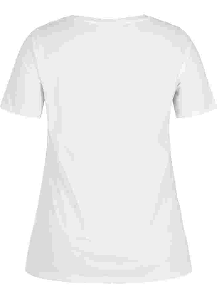 Yksivärinen perus t-paita puuvillasta, Bright White, Packshot image number 1
