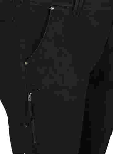 Slim fit farkkucaprit taskuilla, Black, Packshot image number 2