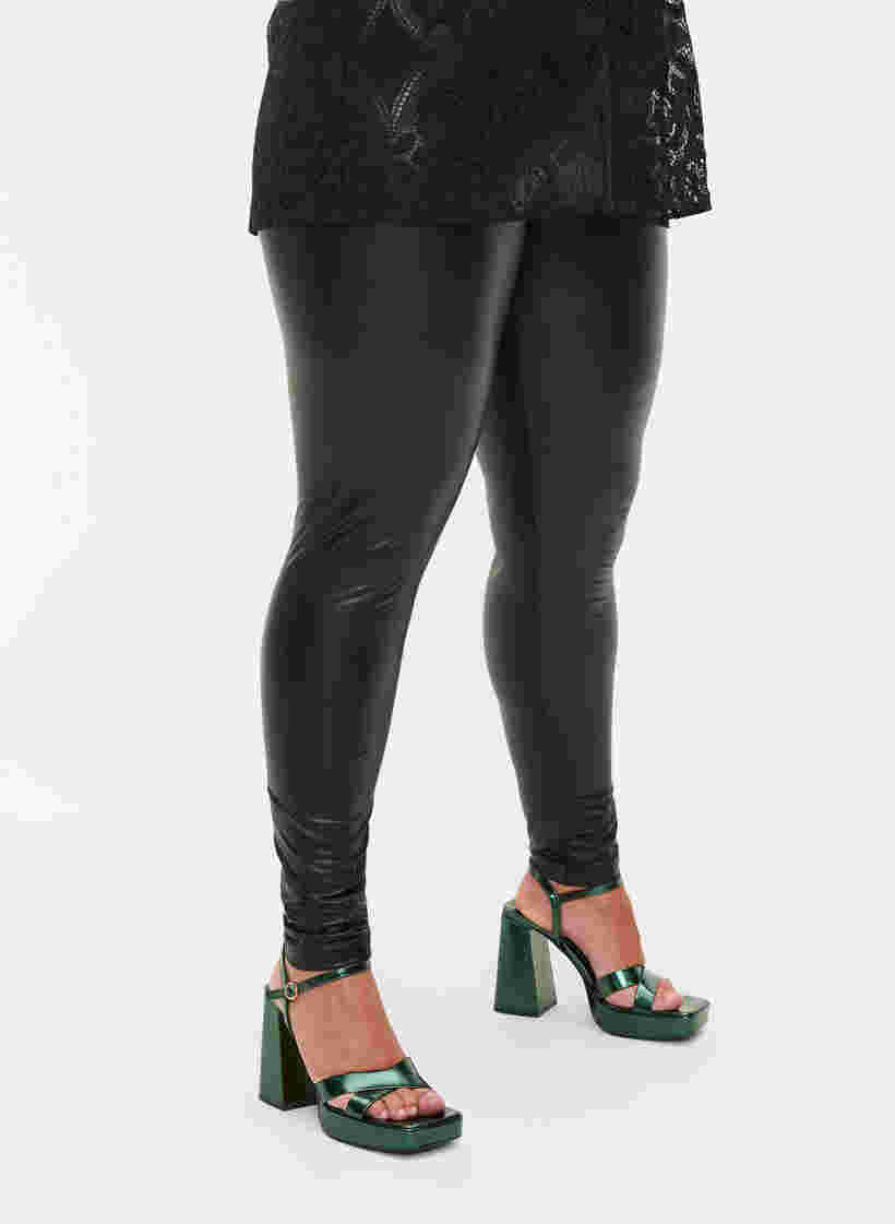 Pinnoitetut leggingsit vuorella, Black, Model image number 0