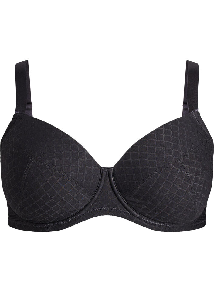 Topatut mikrokuiturintaliivit ruutukuviolla, Musta, Packshot image number 0
