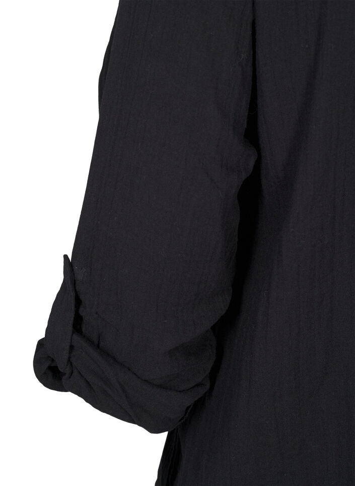 Pusero, jossa on brodeerattu anglaise ja 3/4-hihat, Black, Packshot image number 3