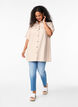 Raidallinen tunika napeilla ja rintataskuilla, Beige, Model image number 1