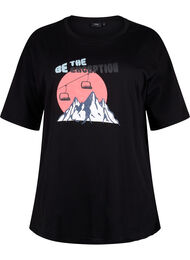Puuvillainen t-paita painatuksella, Black/Dubarry