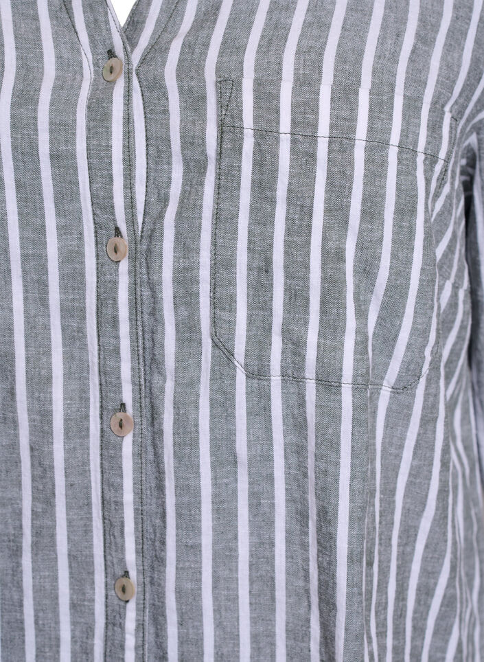 Paita pellavaa ja viskoosia, 3/4-hihoilla, Vihre&auml;, Packshot image number 2