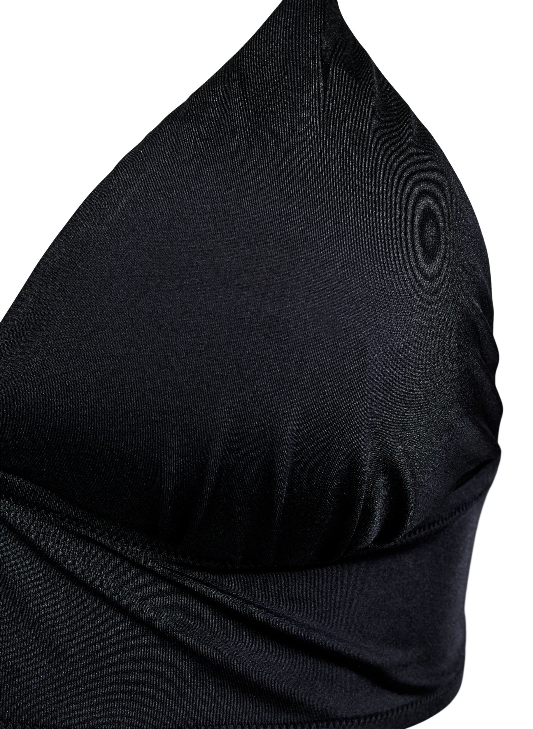 Zizzi Bikinitoppi, jossa on irrotettavat pehmusteet ja nauha sel&auml;ss&auml;, Musta, Packshot image number 2