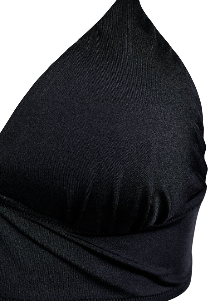 Bikinitoppi, jossa on irrotettavat pehmusteet ja nauha sel&auml;ss&auml;, Musta, Packshot image number 2