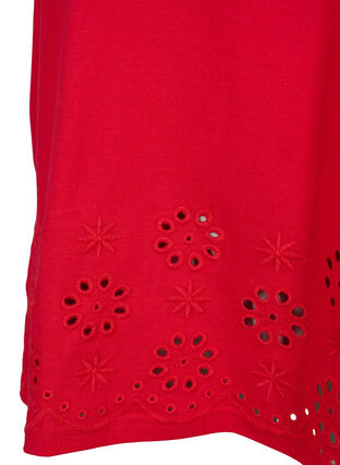 Puuvillainen T-paita brodeerauksella, Tango Red, Packshot image number 3