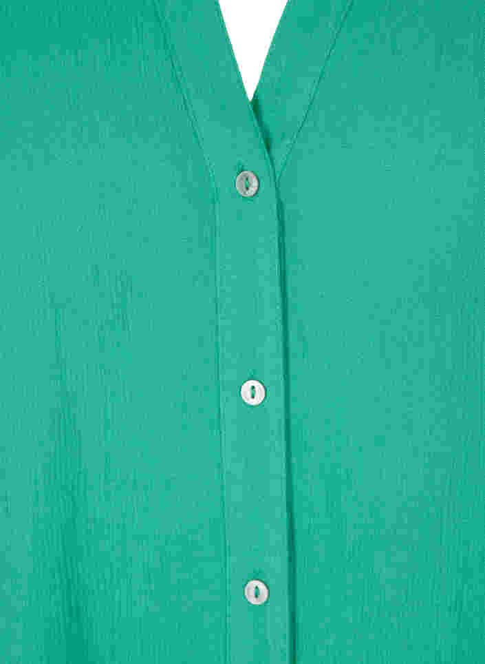 Lyhythihainen viskoosipaita v-pääntiellä, Holly Green, Packshot image number 2
