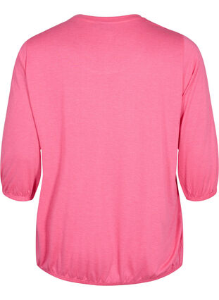 Yksivärinen pusero 3/4-hihoilla , Hot Pink Mel., Packshot image number 1