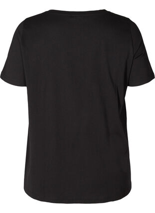 Lyhythihainen puuvillainen t-paita a-mallissa, Black, Packshot image number 1