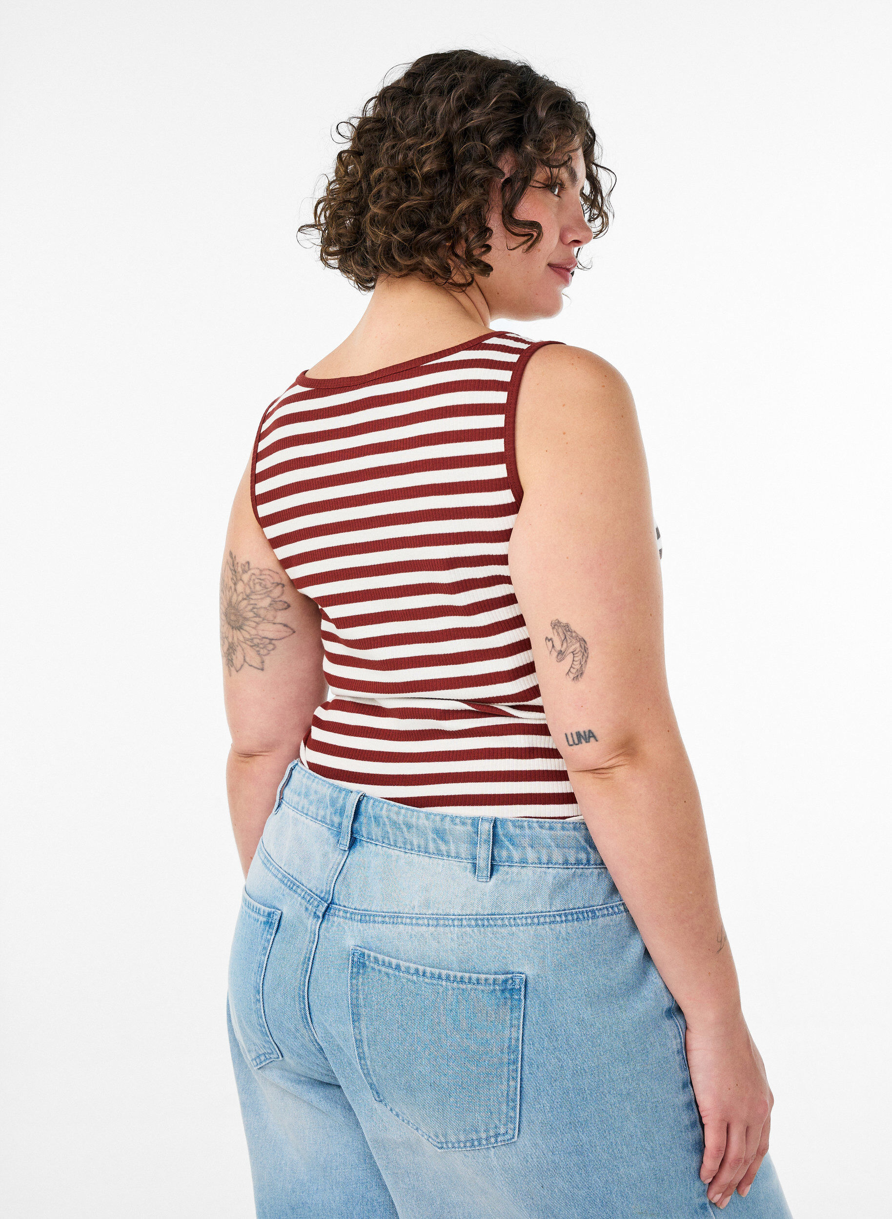ZizziRaidallinen toppi joustinneuleesta, Punainen, Model image number 2