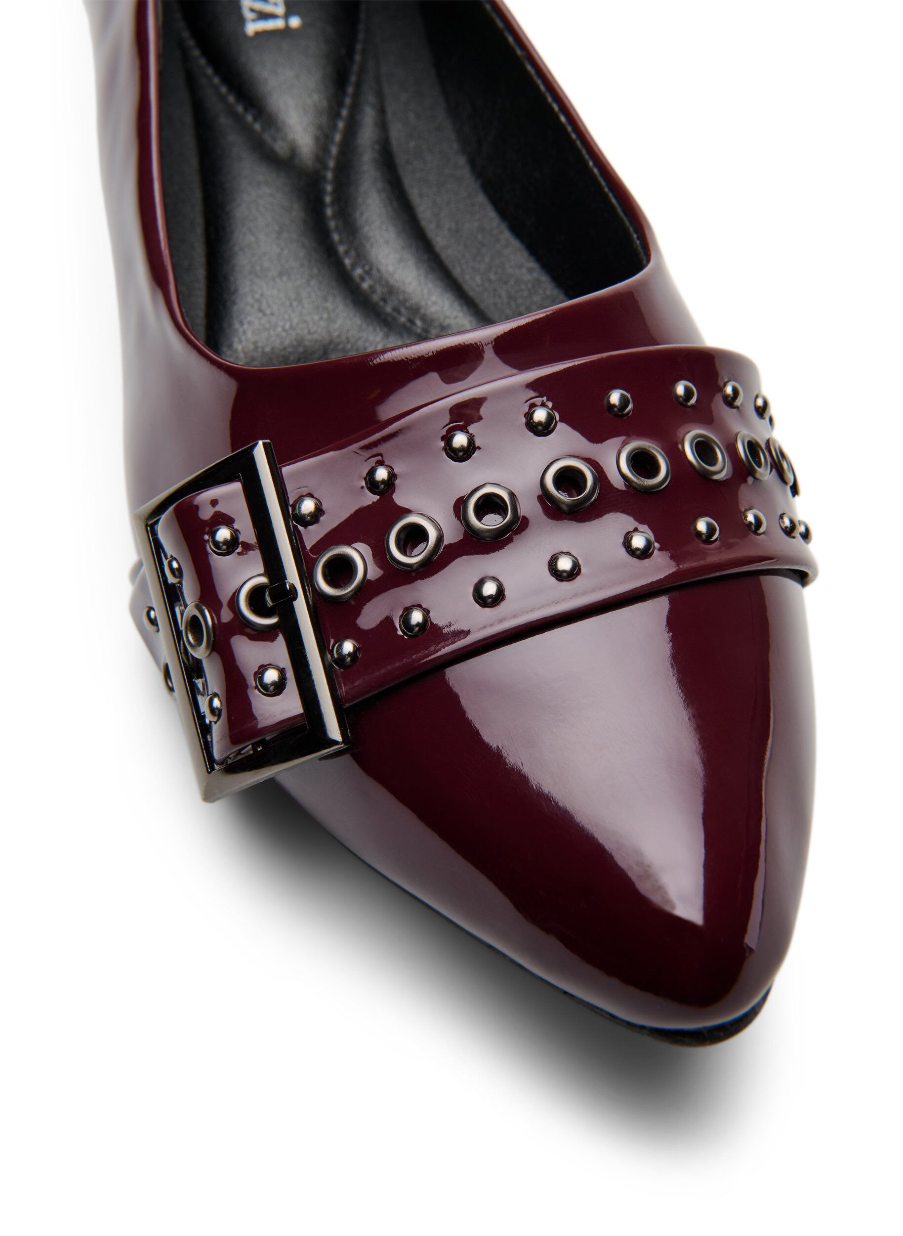 Zizzi Leve&auml;lestiset - Ballerinat remmill&auml; ja niiteill&auml;, Ruskea, Packshot image number 3