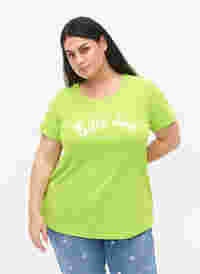 Puuvillainen t-paita printillä, Lime Green w. Bella, Model