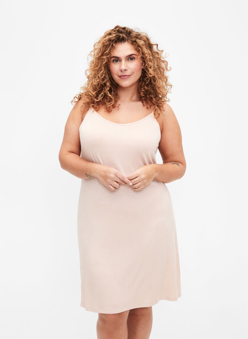 Yksiv&auml;rinen alusmekko viskoosista , Vanilja, Model image number 0