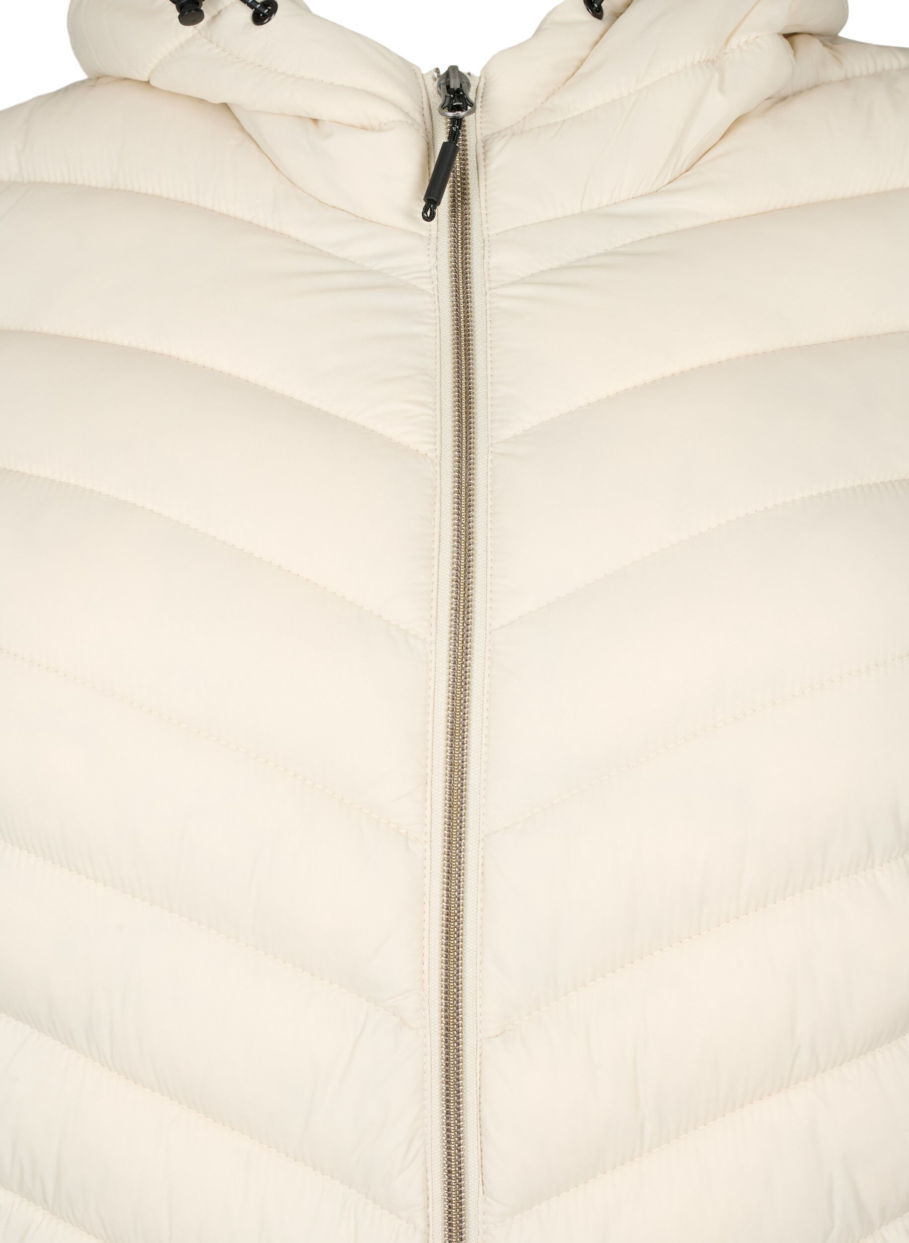 Zizzi Kevyt takki hupulla, Beige, Packshot image number 2