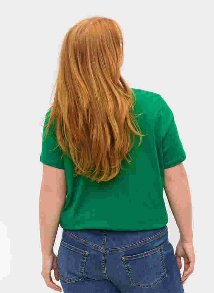 Lyhythihainen puuvillainen t-paita tekstipainatuksella, Jolly Green, Model image number 1