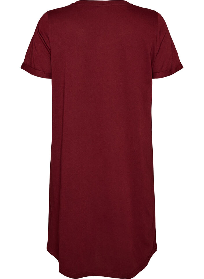 Lyhythihainen y&ouml;paita luomupuuvillasta, Tumma Bordeaux, Packshot image number 1
