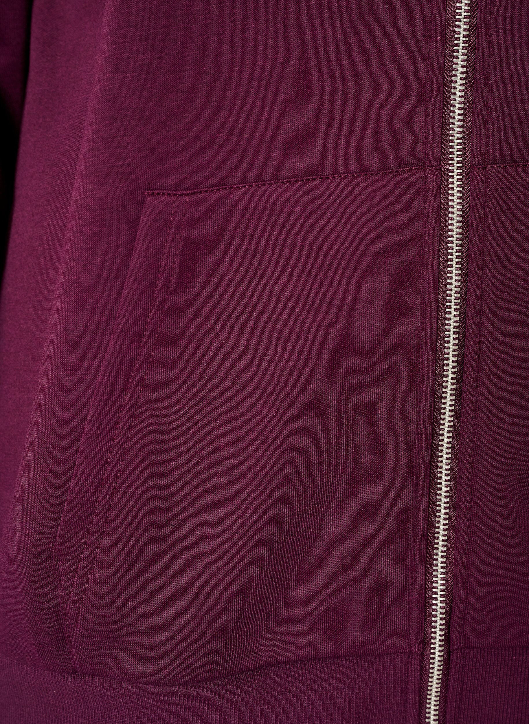 ZizziHupullinen collegepaita vetoketjulla ja taskuilla, Violetti, Packshot image number 3
