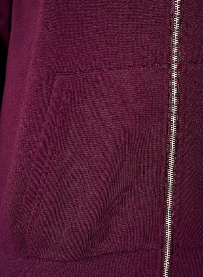 Hupullinen collegepaita vetoketjulla ja taskuilla, Violetti, Packshot image number 3
