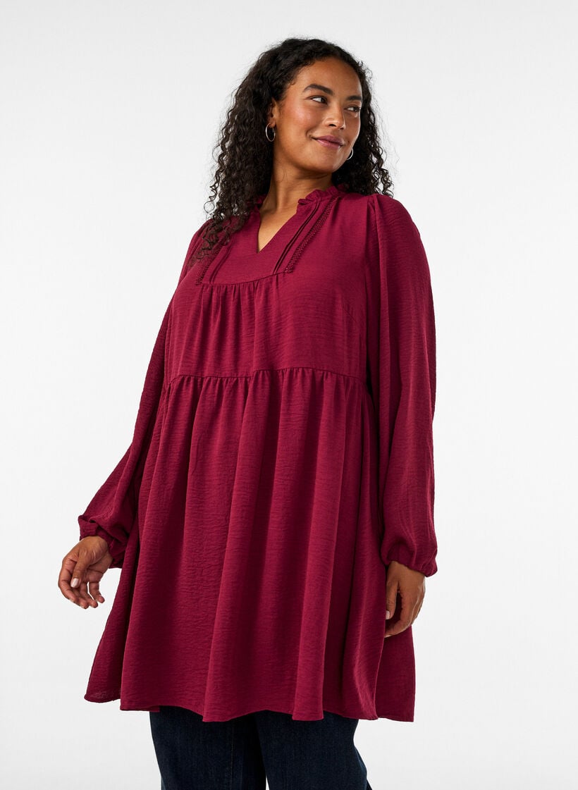 A-mallinen mekko empirelinjalla, Punainen, Model image number 0