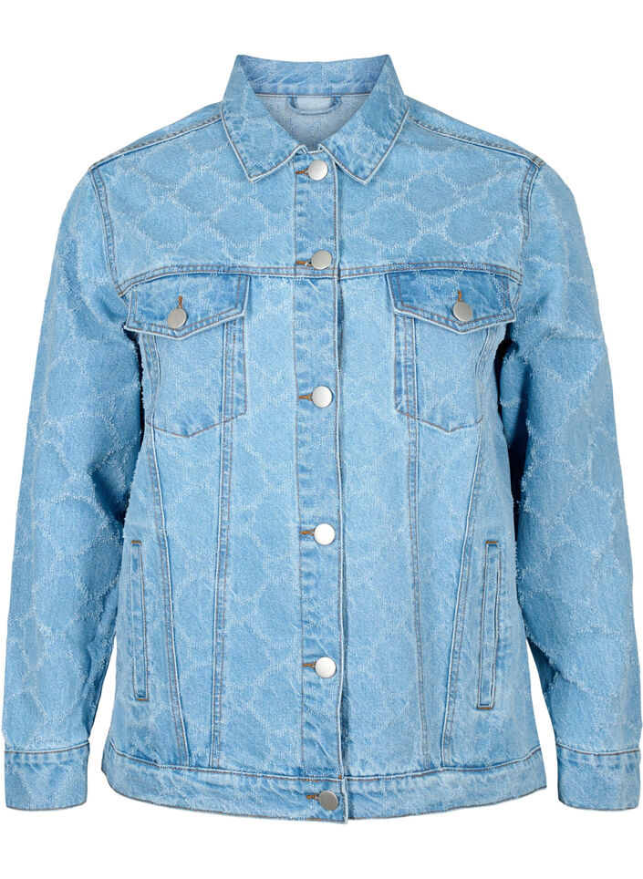 Farkkutakki häivytetyllä kuviolla, Blue denim, Packshot image number 0